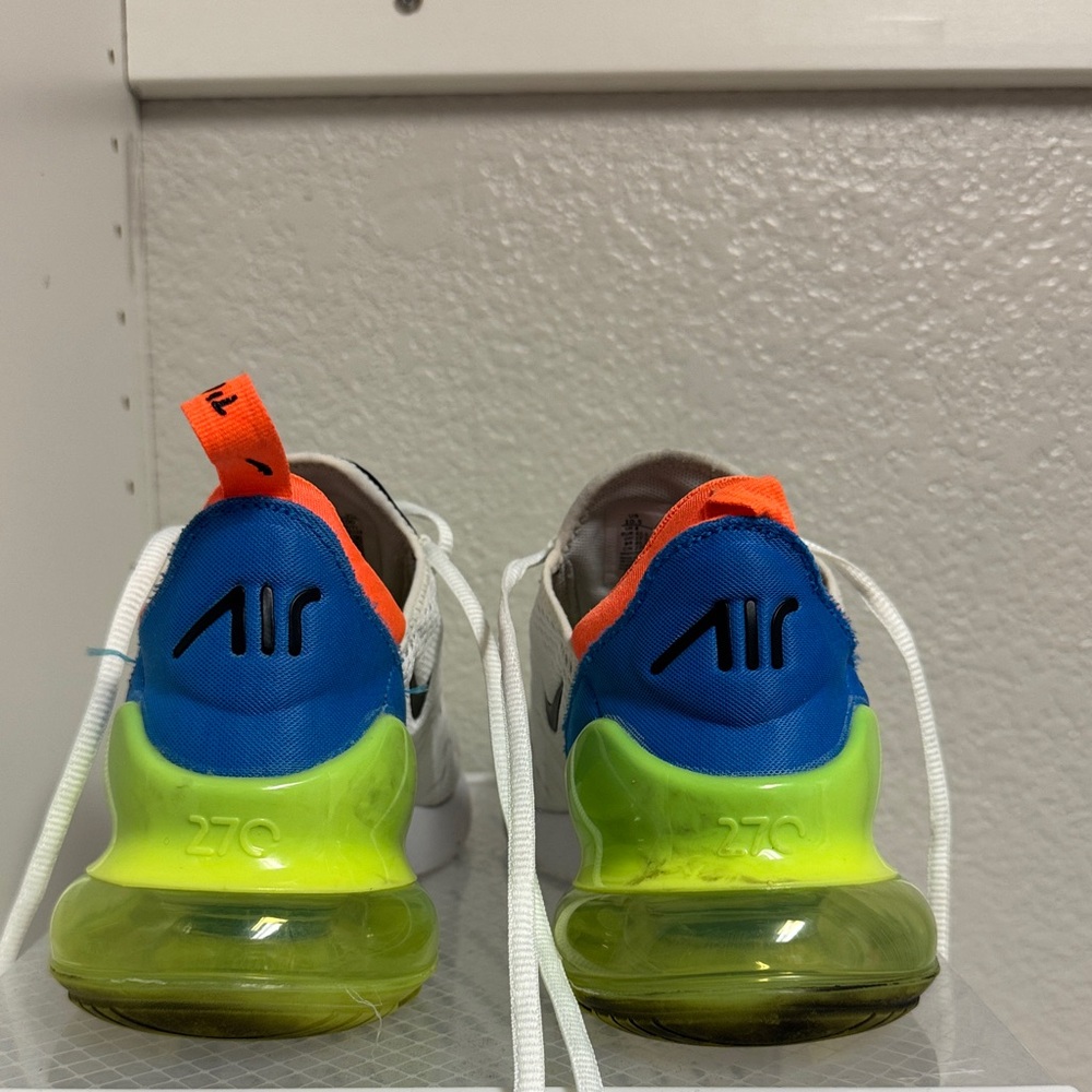 Nike  Air 270 Blue and Neon Yellow Sneakers
